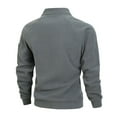 thumbnail image 3 of QHFBli Men's Fleece Sweatshirt Men's Autumn Winter Slim Fit Stand Up Collar Long Sleeve Pullover Casual Coral Jacket Grey XL, 3 of 8