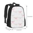 thumbnail image 2 of Large Capacity Backpack 16.5×12.5×5.5in Widened Shoulder Strap Design Main Bag Large Top Handle Belt Adjustable Shoulder Strap Pink And White Bow Tie, 2 of 8