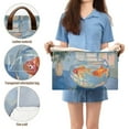 thumbnail image 5 of Yayeee Foldable Storage Basket for Shelves with Handles Set of 2 Waterproof Cloth Bins, Blue Goldfish, 5 of 7