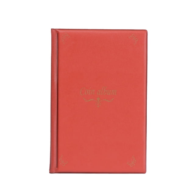 Sidaley Hoja de soporte de colección de álbum de monedas, almacenamiento de libros de colección de mundial, decoración del hogar, diseño Kits de experimentos de química Rojo