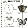 thumbnail image 3 of 8.5FT Rain Chains for Gutters Downspouts, Functional and Decorative Replacement Rainchains for Downspout, Butterfly and Cup Rain Gutter Chain, Metal Rain Catcher Chimes for Outside, Vintage Copper, 3 of 7