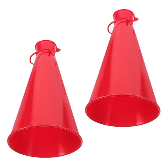 RENACLIPY Red Plastic Megaphones, 2-Pack Loud Cheer Megaphone for Sports, Outdoor Events, and Crowd Support