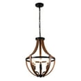 thumbnail image 4 of Aiwen Industrial Wood Grain Pendant Light 6 Lights Farmhouse Ceiling Lamp Fixture, 4 of 10