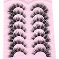 thumbnail image 6 of Mink Lashes Full Volume False Eyelashes 18mm Dramatic Faux Mink Eyelashes Natural Look Cat Eye Volume Eye Lashes Multipack, 6 of 13