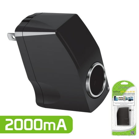 Universal 2000ma 12v Output Ac Wall To Dc Car Cigarette Lighter Port Universal 2000ma 12v Output Ac Wall To Dc Car Cigarette Lighter Port Converter Female Adapter Black By Cellet Ship From Us