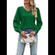 thumbnail image 3 of Blusas Elegantes e Informales para Mujer, con Cuello en V y Lunares, de Larga Verde L, 3 of 9