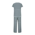 thumbnail image 5 of Censtreet Women's Striped Pajamas Suit for Women,Soft Two-Piece Short-Sleeved Sleepwear,Side-Slit Casual Nightwear Pjs Suit, 5 of 8