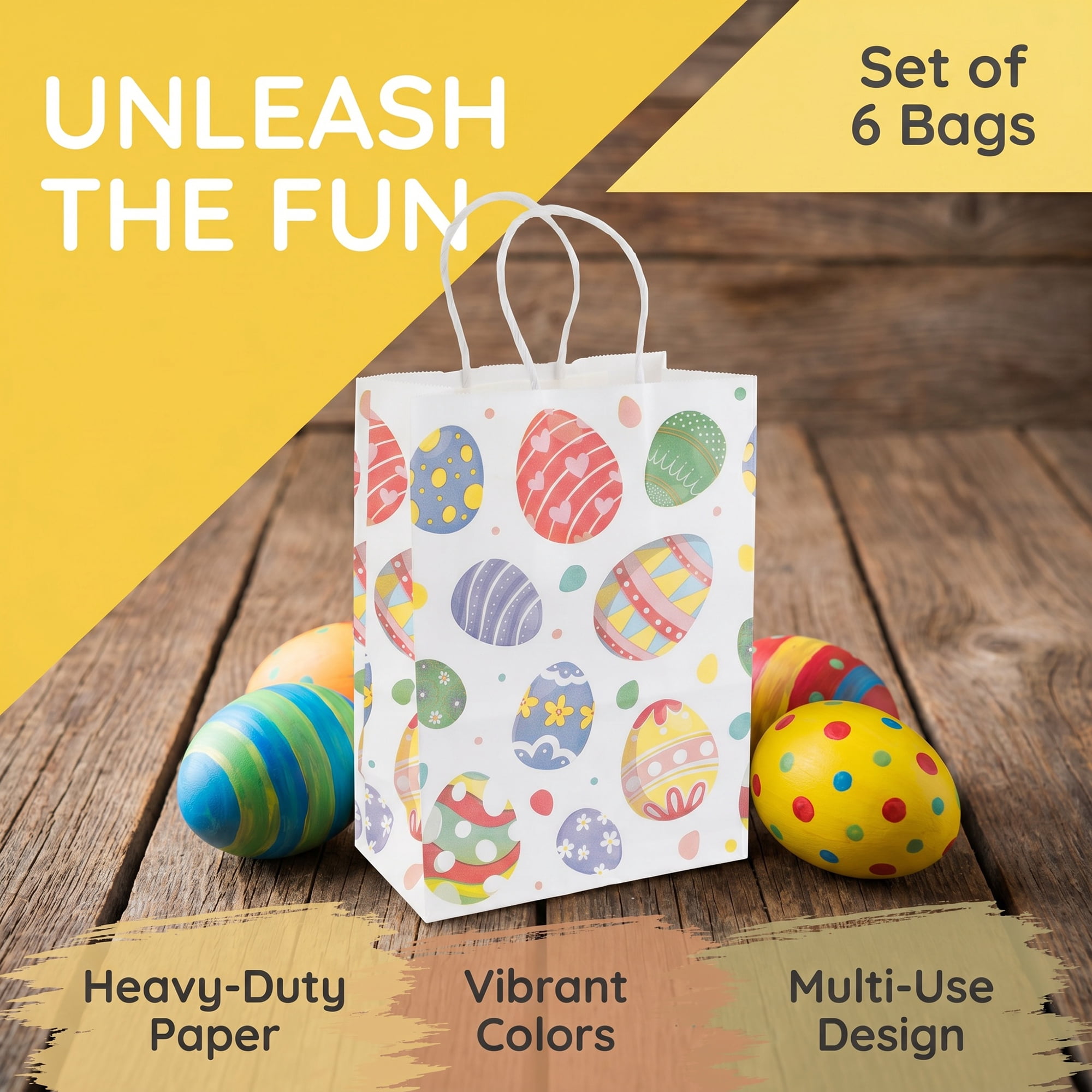 Unique Bargains 6Pcs Playful Kawaii Candy Goodie Gift Bags Easter Egg 5.9" x 3.1" x 8.3"