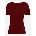 thumbnail image 2 of Long Sleeve Shirts for Women Basic Casual V Neck Tops Ribbed Slim Fitted Blouse, 2 of 5