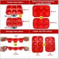 thumbnail image 3 of Juego de 2 moldes para muffins grandes, 6 moldes, molde para muffins de silicona, molde para hornear antiadherente para muffins, cupcakes, brownies y pudines, 27,8 x 19 x 5 cm (rojo), 3 of 5