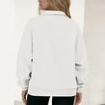 thumbnail image 4 of jtjvou Womens Sweatshirts Half Zip Cropped Pullover Fleece Quarter Zipper Hoodies 2025 Fall Fashion Outfits Clothes White L, 4 of 5