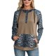thumbnail image 1 of Sudadera con capucha de manga larga con estampado de leopardo, diseño de costuras, sudadera con capucha para mujer con bolsillo para el hogar, viajes, oficina, caqui S, 1 of 6