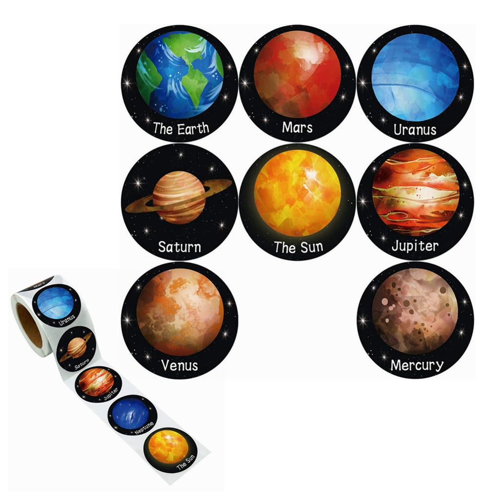 500 Pcs Solar System Stickers in Roll with Perforation Line, for