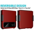 thumbnail image 4 of Case with Clip for Motorola RAZR (2023), Nakedcellphone [Grid Texture] Slim Hard Shell Cover and [Rotating/Ratchet] Belt Hip Holster Holder Combo - Red, 4 of 10
