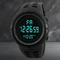 thumbnail image 2 of One piece for men's LED large dial outdoor sports multifunctional silicone tape luminous calendar date digital alarm clock stopwatch electronic watch teenager student watch suitable for daily decorat, 2 of 9