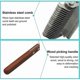 thumbnail image 3 of Dog Knotting Comb With Wooden Handle Dual-purpose Stainless Steel Comb Pet Fading Comb Pet Cleaning, 3 of 5
