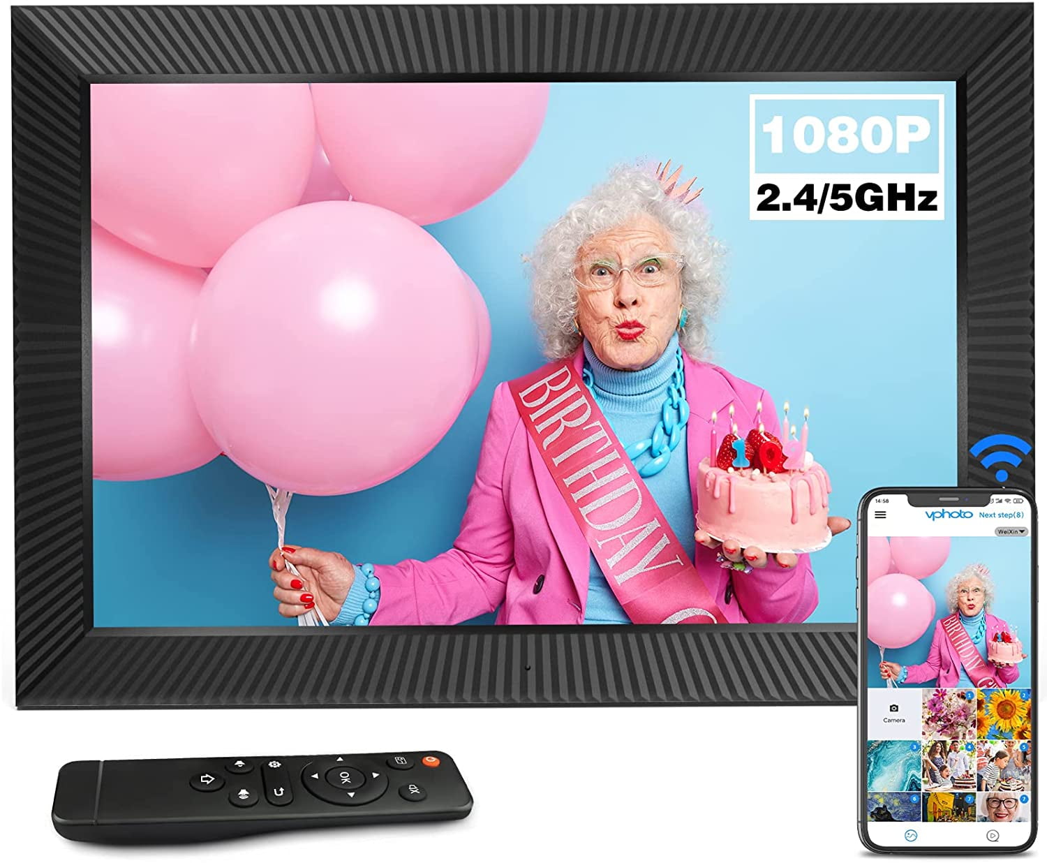 BSIMB 17 inch Large WiFi Digital Photo Frame 32GB, Smart Picture Frame