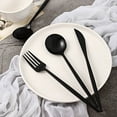 thumbnail image 6 of BalsaCircle 24 Black Disposable Premium Plastic Cutlery Spoon Fork Knife Set Wedding Party Decorations, 6 of 8