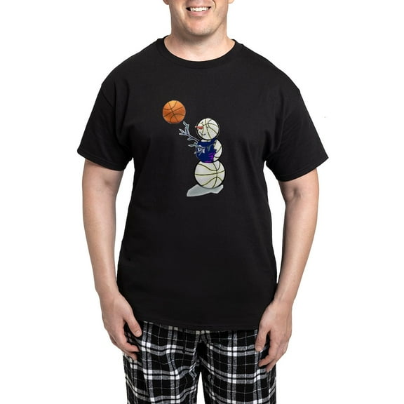 CafePress - Basketball Snowman Men's Dark Pajamas - Men's Dark Loose Fit Cotton Pajama Set