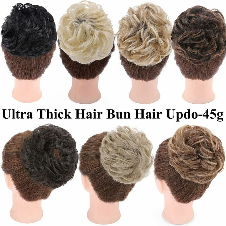 8 Pcs wig hair bun curly hair clips messy bun hair extensions hair  extension holder elastic rubber bands hair extension bun barrettes for  women Miss