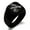 Black, variant on Stainless Steel Letter A Initial Royal Monogram Engraved Square Flat Top Biker Style Polished Signet Ring