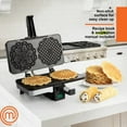 thumbnail image 2 of MasterChef Pizzelle Maker- Nonstick Electric Cookie Baker Press, Make Two Homemade 5-Inch Italian Waffle Treats at Once- Breakfast Dessert Iron or Gift for Her- Includes Recipe Guide, 2 of 5