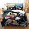 thumbnail image 3 of Funda de edredón de pesadilla antes de Navidad con funda de almohada, Jack and Sally, Calavera 3D, juego de cama de Navidad, dormitorio, decoración de Halloween, nuevo, 3 of 5
