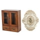 thumbnail image 5 of Armario de almacenamiento de madera, organizador de escritorio portátil, armario clásico de madera para mesa Puerta doble de 3 rejillas, 5 of 9