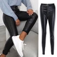 thumbnail image 2 of Pantalones casuales de mujer Cintura alta Slim Fit Damas de mujer Cremallera Leggings negros Fridja hfkajh102093, 2 of 9