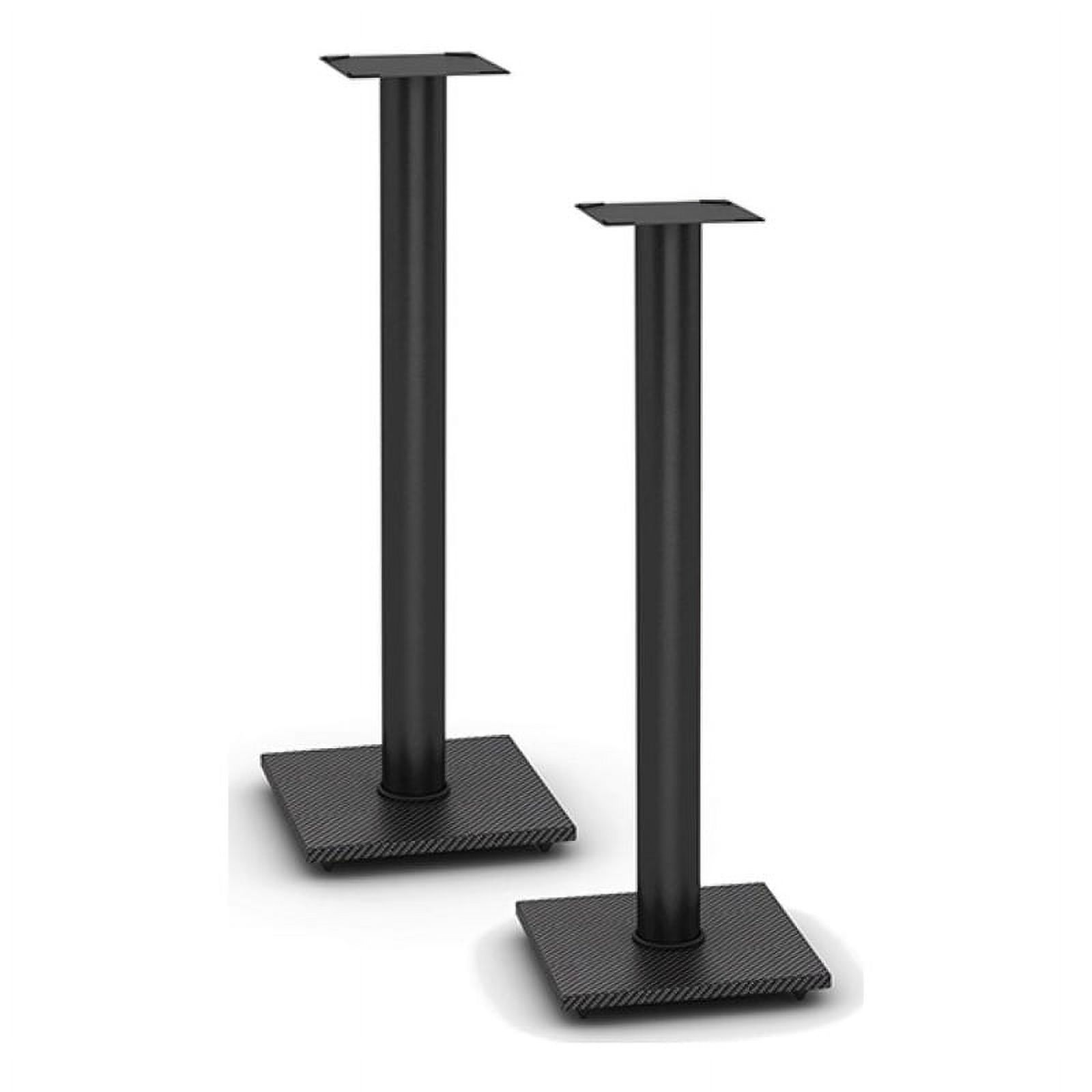 Atlantic Speaker Pedestal Stands, 10.5"W x 10.5"D x 30" H, Set of 2, Carbon Fiber Black - image 2 of 8