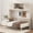 Beige, variant on Euroco Wood Queen Size Murphy Bed with Shelves, Space-Saving Cabinet Bed for Bedroom, Black