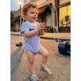 thumbnail image 3 of BemeyourBBs Newborn Baby Boy Girl 4th of July Outfit Infant Baby Independent Day Patriot Clothes Waffled Bubble Romper Stripe America Flag Short Sleeve Bodysuit Baby Boy Girl Summer Clothes, 3 of 9