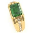 thumbnail image 3 of Men's Lab-Created Emerald Diamond Channel Ring In Solid 14k Yellow Gold, 3 of 6