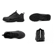 ulogu Waterproof Steel Toe Shoes for Men Lightweight Non-Slip Sneakers Puncture Proof Shoes (Men Size 10, Black)