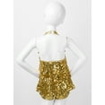 thumbnail image 5 of CHICTRY Girls Shiny Sequins Ballet Unitard Latin Jazz Dance Performance Costume Gold 4, 5 of 7