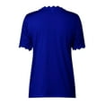 thumbnail image 4 of MIXUE Womens Summer Tops Solid Color Floral Lace Crew Neck Short Sleeve Fashion Casual Shirts For Women T-shirts Sportwear,Blue,XXXXXL, 4 of 4