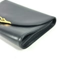 thumbnail image 4 of Pre-Owned CARTIER Vintage Sapphire Line Bag Pouch Clutch Leather Men's Women's Navy (Fair), 4 of 13