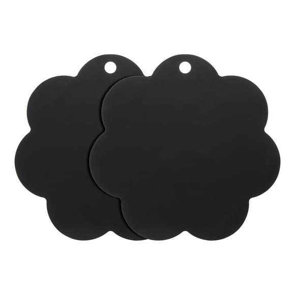 Mats protectores para cocina de inducción de 2 piezas, protector de estufa de inducción, forma de flor (negro)