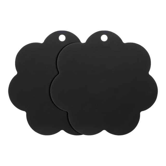 2pcs Induction Cooktop Protector Mats, Induction Stove Protector, Flower Shape (Black)