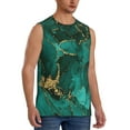 thumbnail image 2 of Fotbe Green Gold Glitter Men's Camiseta sin Mangas Estampada para Hombres, Playera Casual para Gimnasio, Entrenamiento, Playa-Medium, 2 of 7
