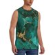 thumbnail image 2 of Fotbe Green Gold Glitter Men's Camiseta sin Mangas Estampada para Hombres, Playera Casual para Gimnasio, Entrenamiento, Playa-X-Large, 2 of 7
