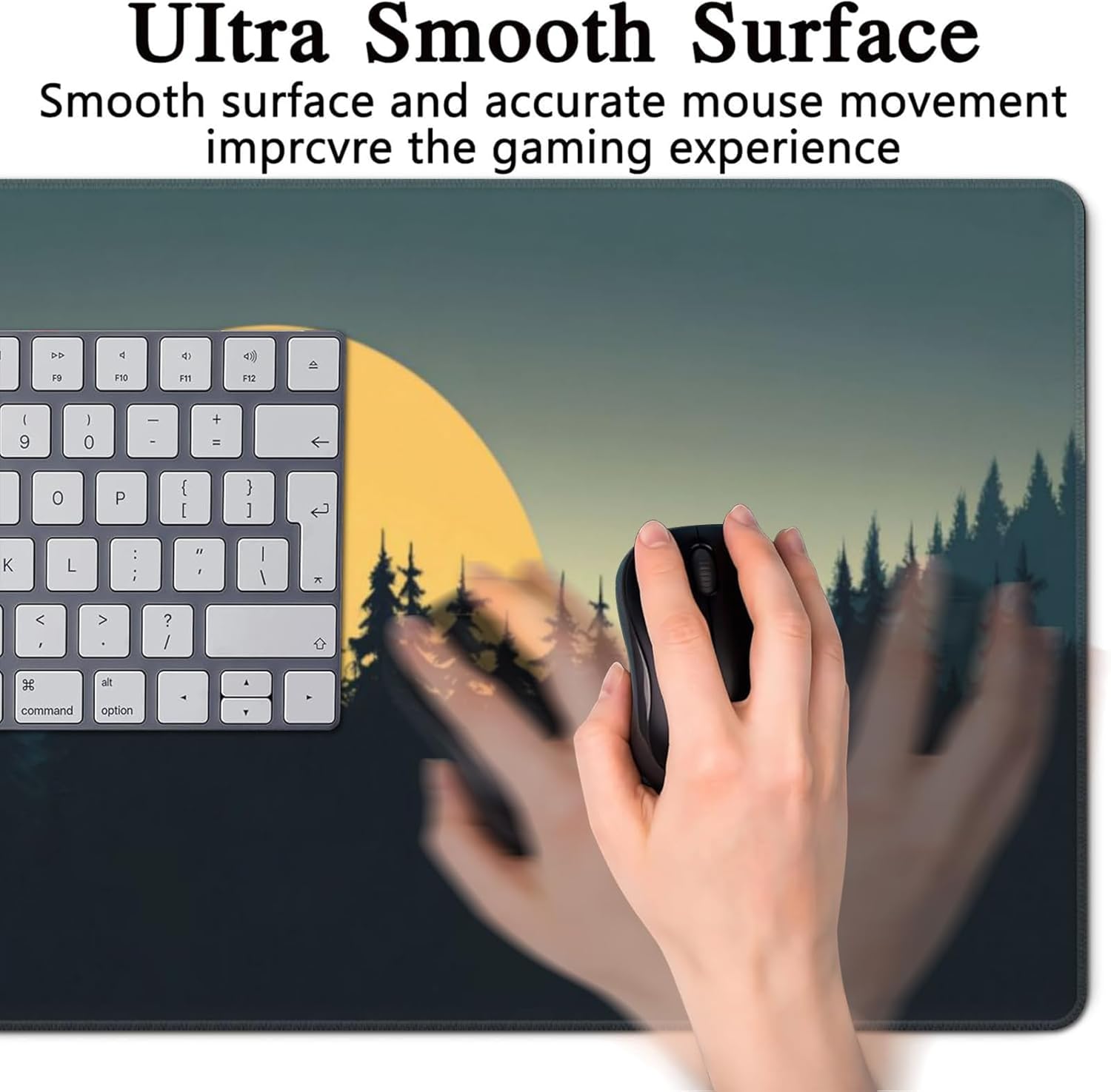 Forest Desk Mat 31.5" x 15.7", XXL Large Mouse Pad with Stitched Edges, Keyboard Pad Mouse Mat for Computer