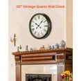 thumbnail image 5 of Wall Clock 20 in Roman Numerals Battery Operated Silent Clocks for Living Room, 5 of 6