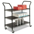 thumbnail image 2 of Safco 3 Shelf Wire Utility Transport Cart in Black, 2 of 3