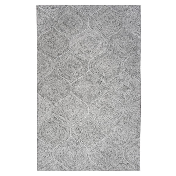 Alora Decor London 5' x 8' Trellis Gray/Gray/Rust/Blue Hand-Tufted Area Rug