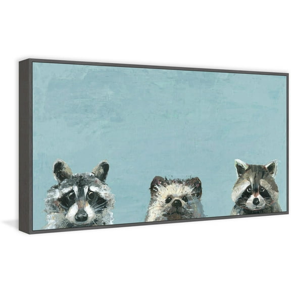 Three Cuties Floater Framed Painting Print on Canvas