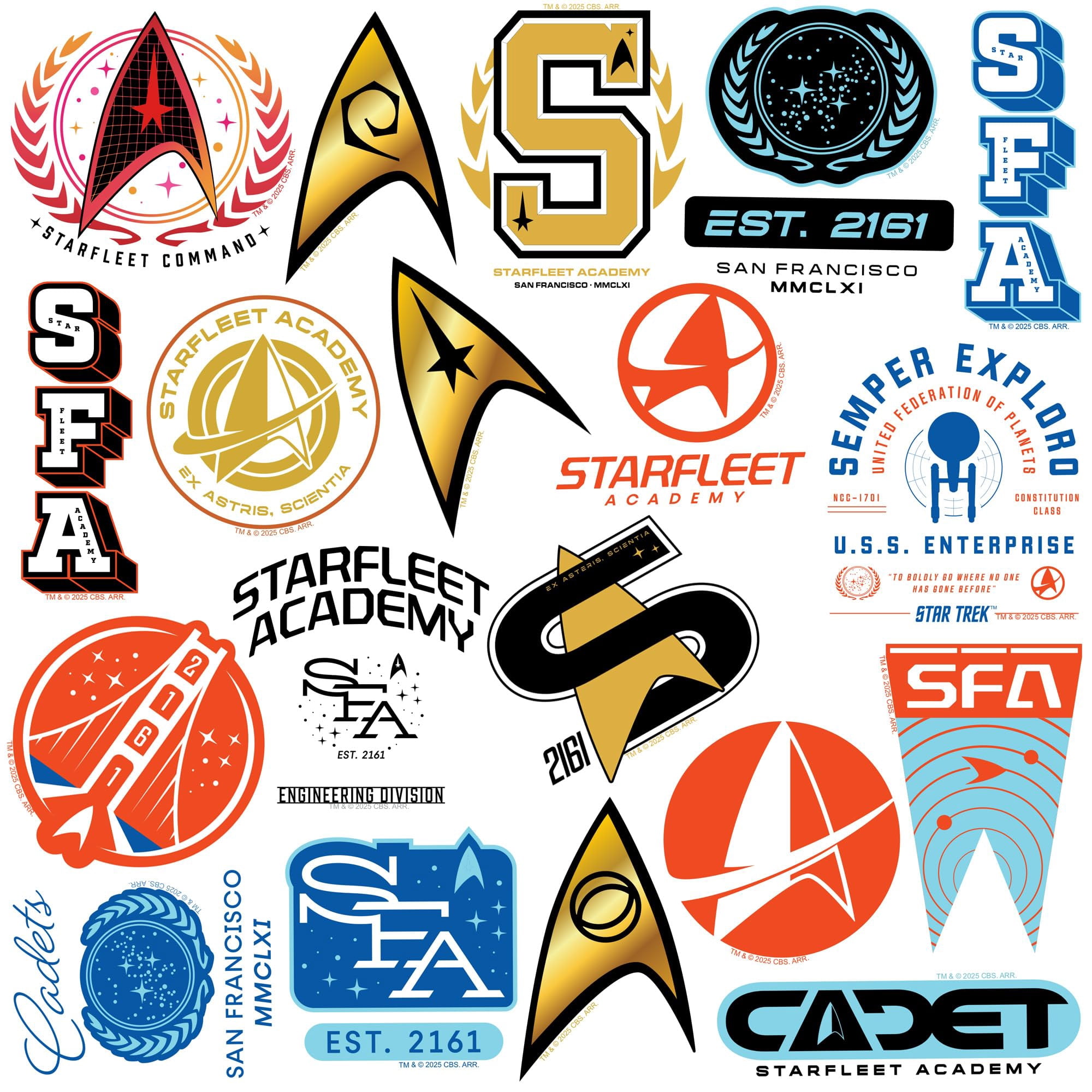 Star Trek Starfleet Academy 150ct Large Die-Cut Vinyl Stickers Variety Pack  Premium Indoor & Outdoor Decals for Laptop, Water Bottle, Tablet, Skateboard & More