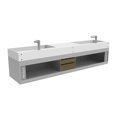 thumbnail image 4 of Castello USA Amazon 84" Gray Wood Floating Vanity with White Top and Chrome Trim, 4 of 10
