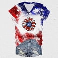 thumbnail image 4 of Camisas de Manga Corta para las Mujeres Día de la Independencia Blusas Estampado Cuello en V Top, Blusas para las Mujeres Casual, 4 of 5