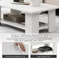 thumbnail image 5 of 41" 2-tier Wooden Modern Coffee Table with Storage Shelf, Rectangle Accent Center Table for Living Room,White, 5 of 9